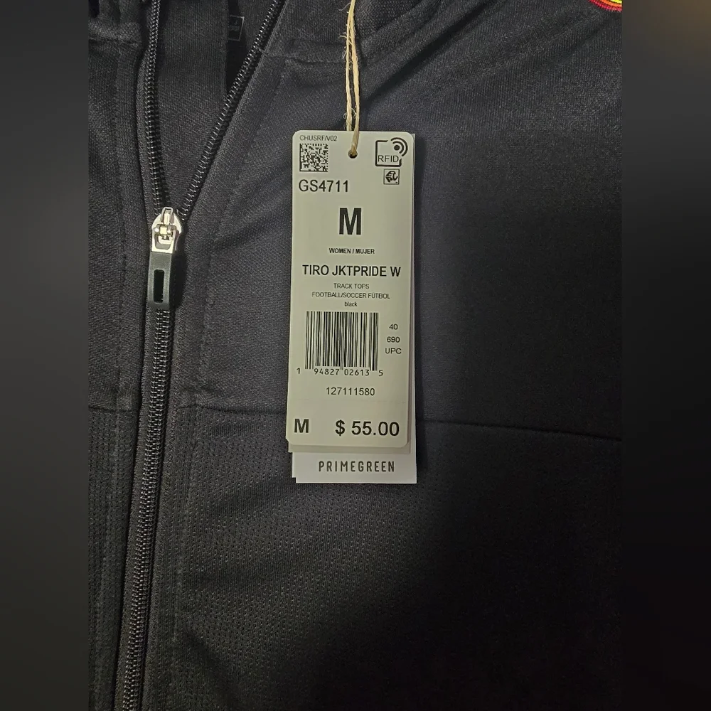 Adidas Black Tracksuit with Multicolor Stripes - Picture 3 of 4